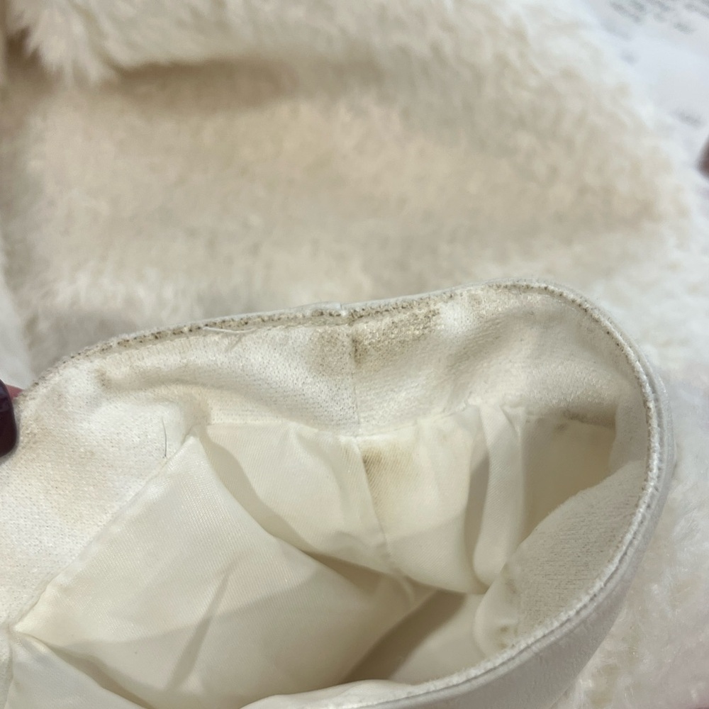 Maeve Anthropologie cinch waist snap front white faux fur jacket small - Picture 8 of 11